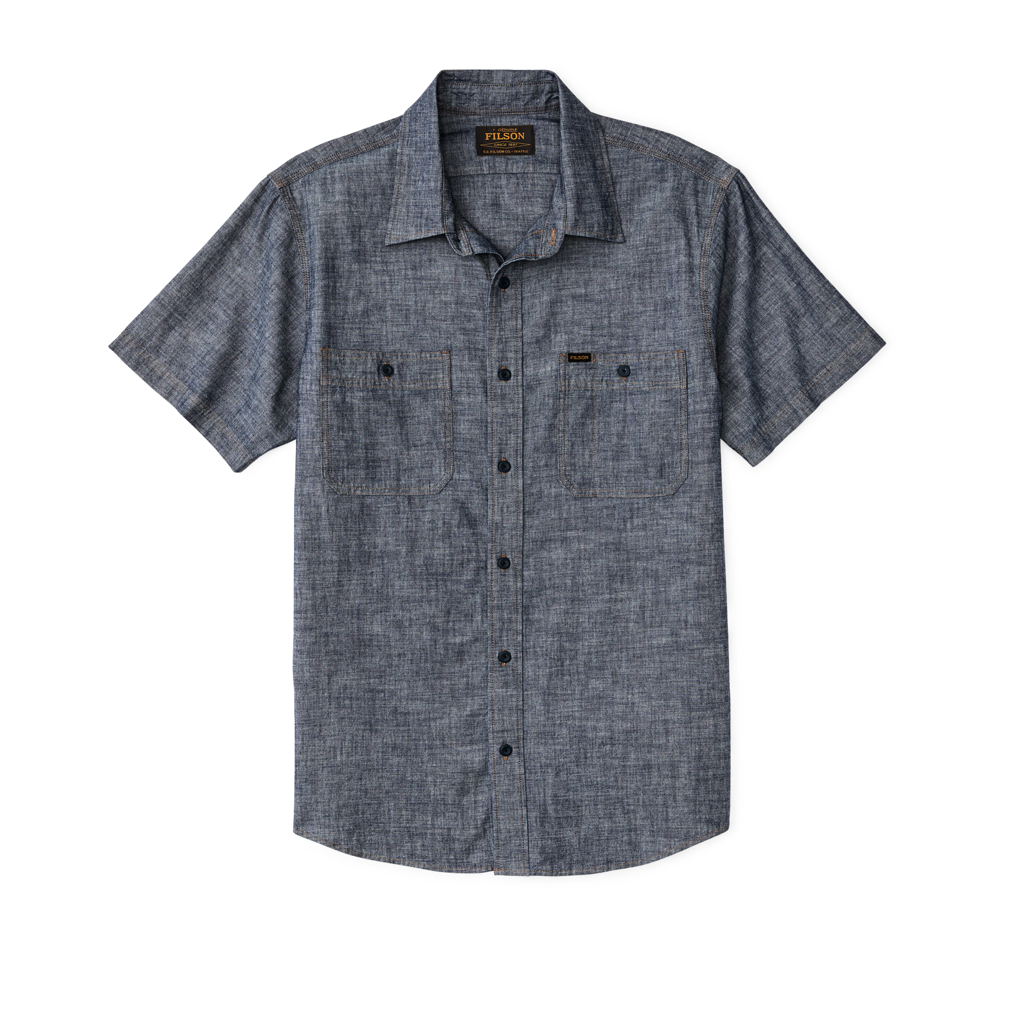 Short Sleeve Chambray Shirt - Rinse Indigo