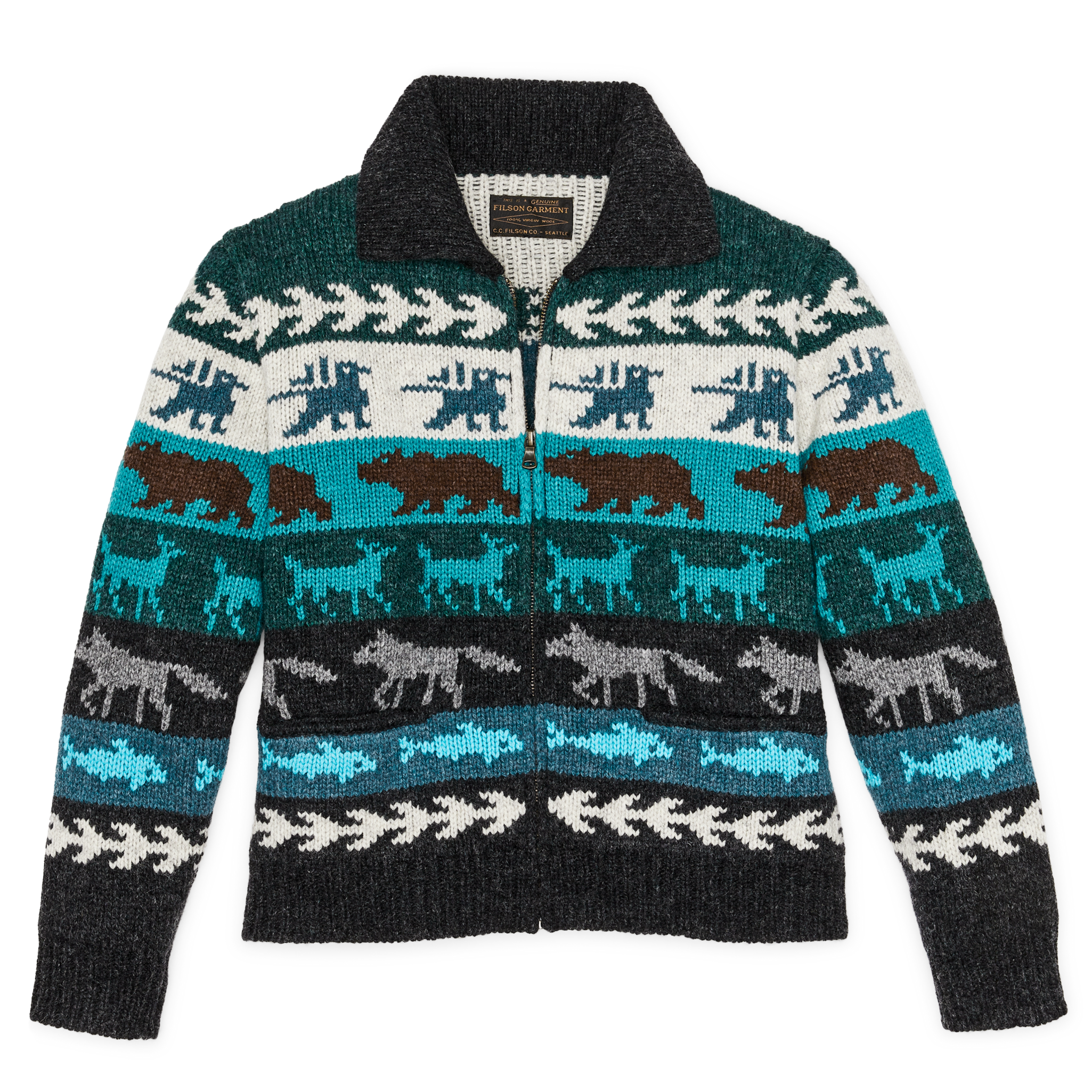 Women's Fair Isle Cardigan - Animal / Multi