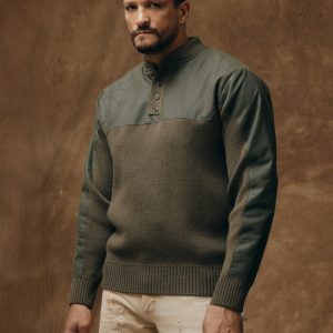 Henley Guide Sweater - Peat Green