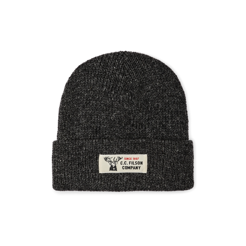 Lined Ragg Wool Beanie - Charcoal Black