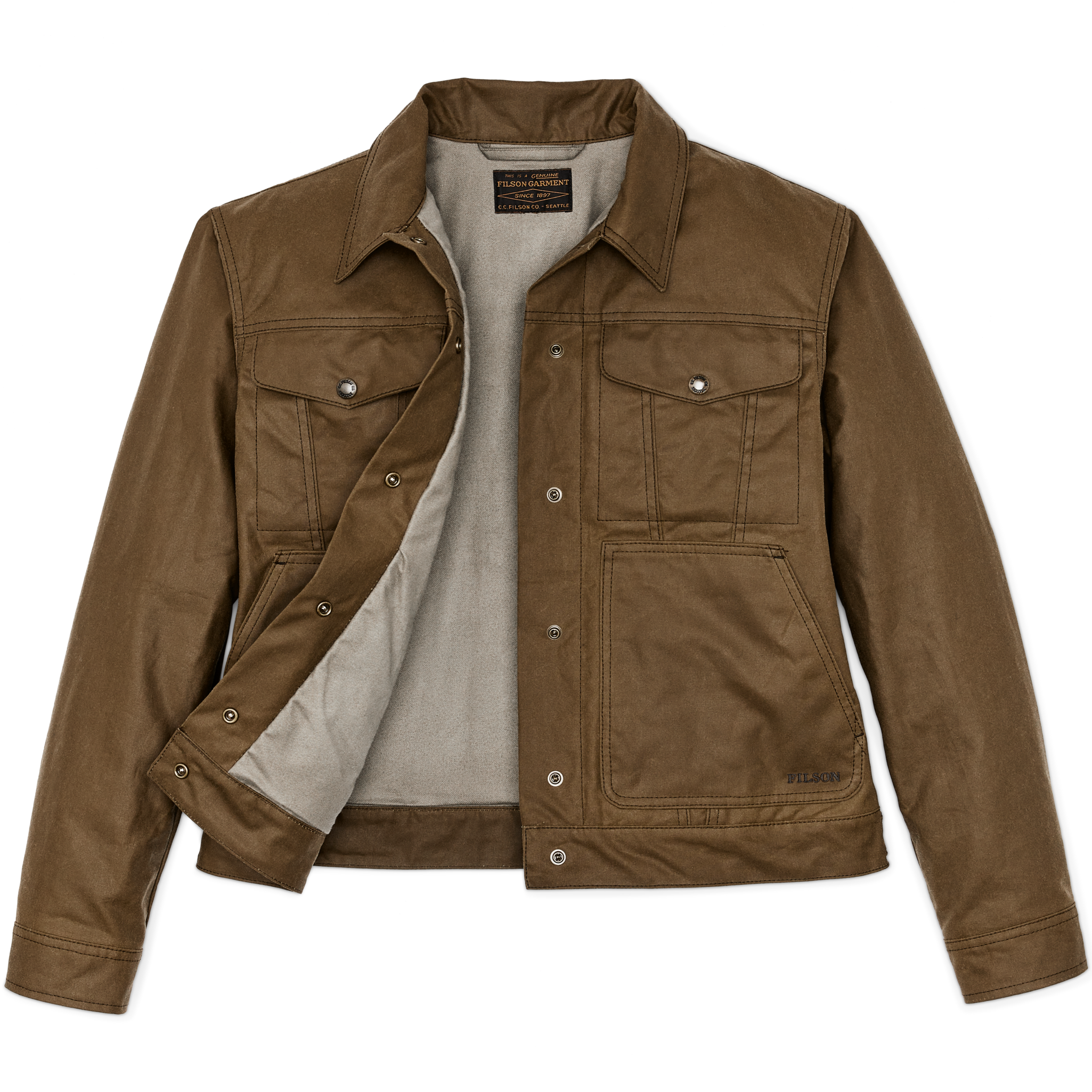 Women's Short Lined Cruiser Jacket - Dark Tan - Image 3