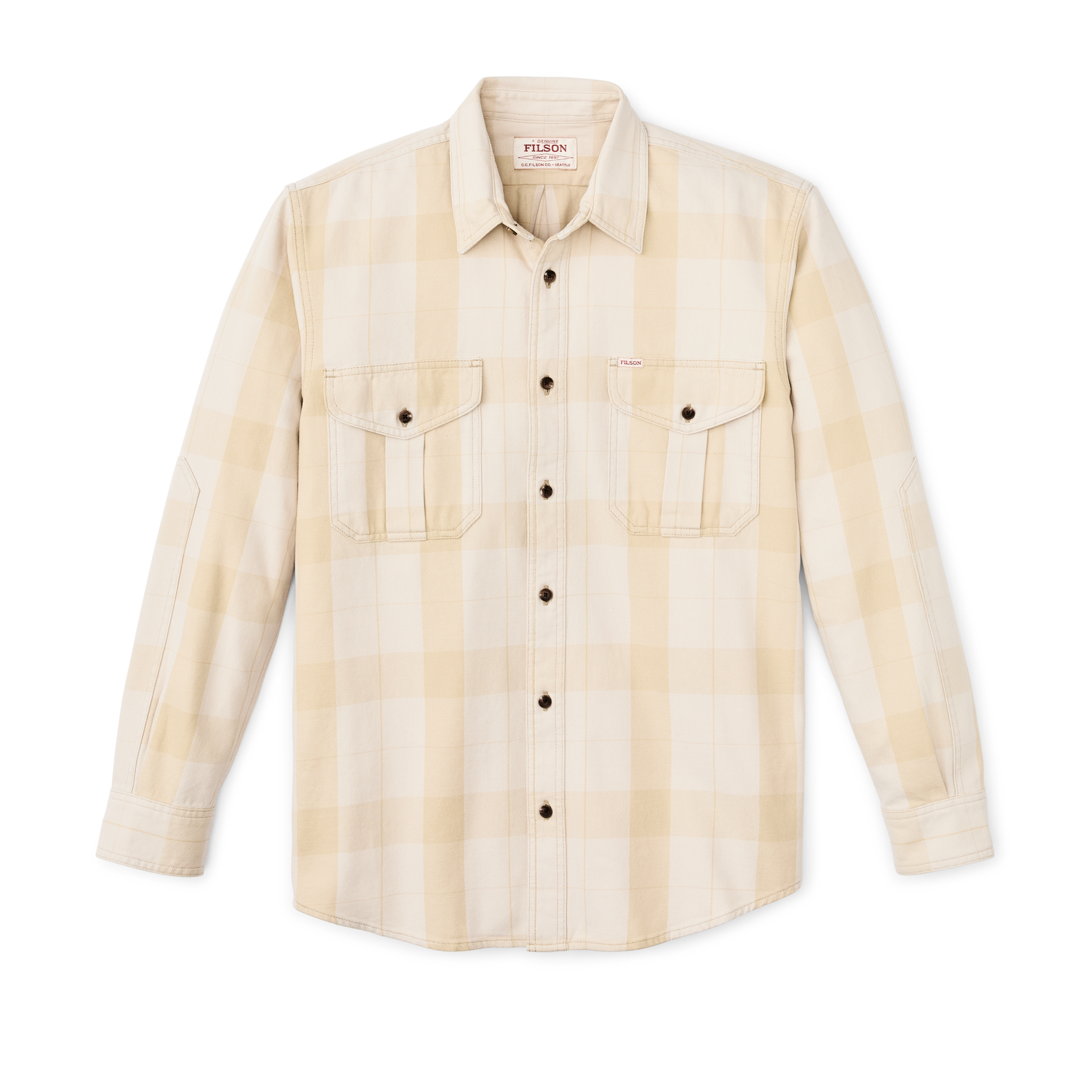 Vintage Wash Alaskan Guide Shirt - Light Gray / Khaki Plaid
