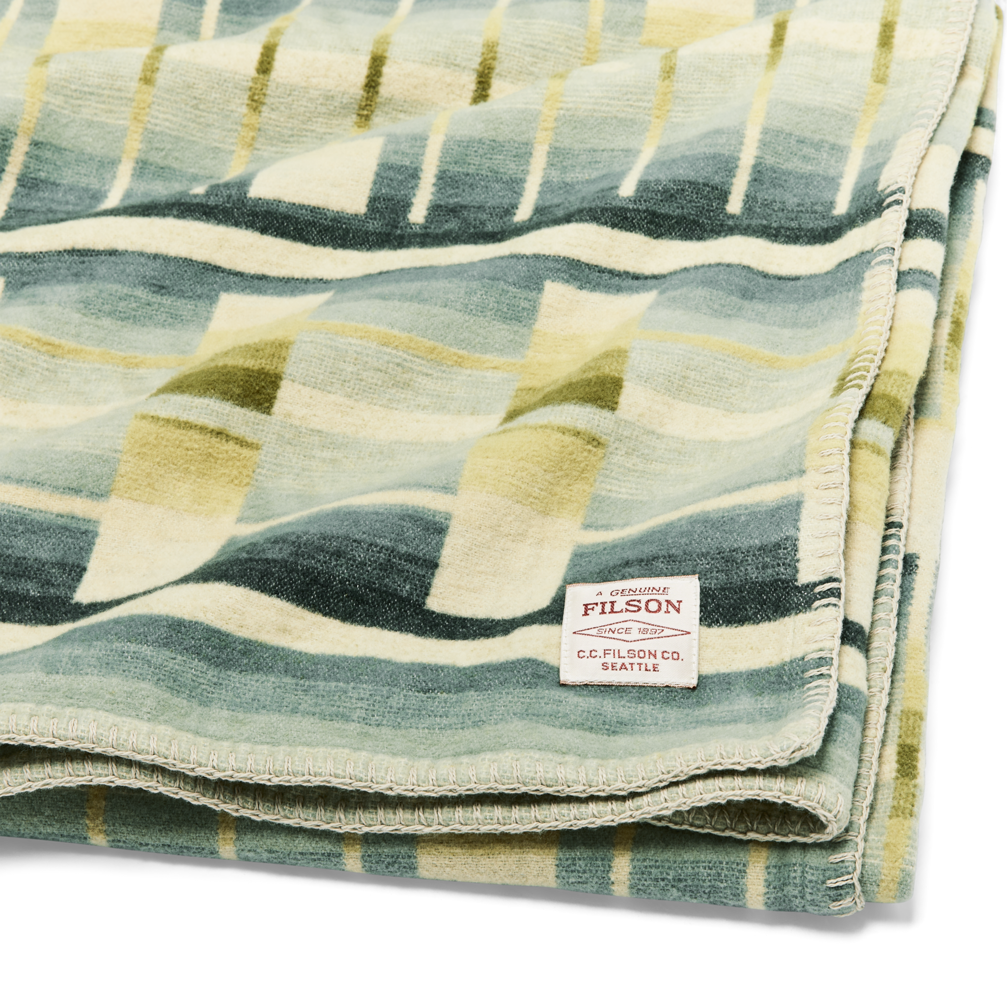 Cotton Blanket - Tan / Geometric Ombre - Image 3