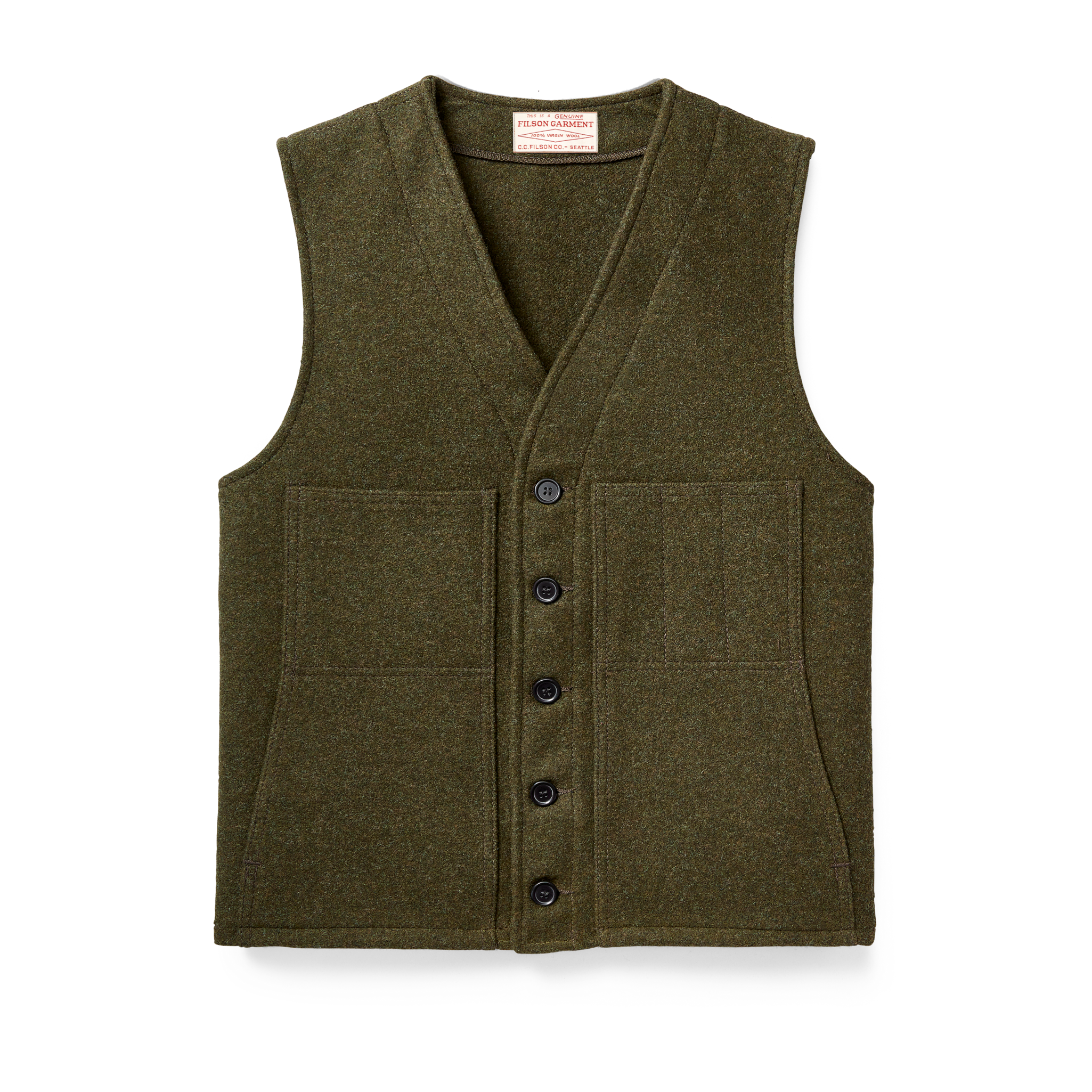 Mackinaw Wool Vest - Forest Green - Image 3