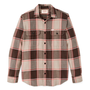 Vintage Flannel Work Shirt - Tan / Orange / Multi Plaid