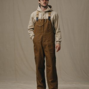 Oil Finish Double Tin Cloth Bibs - Dark Tan