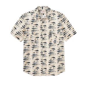 Filson's Washed Short Sleeve Feather Cloth Shirt - Natural / Lures