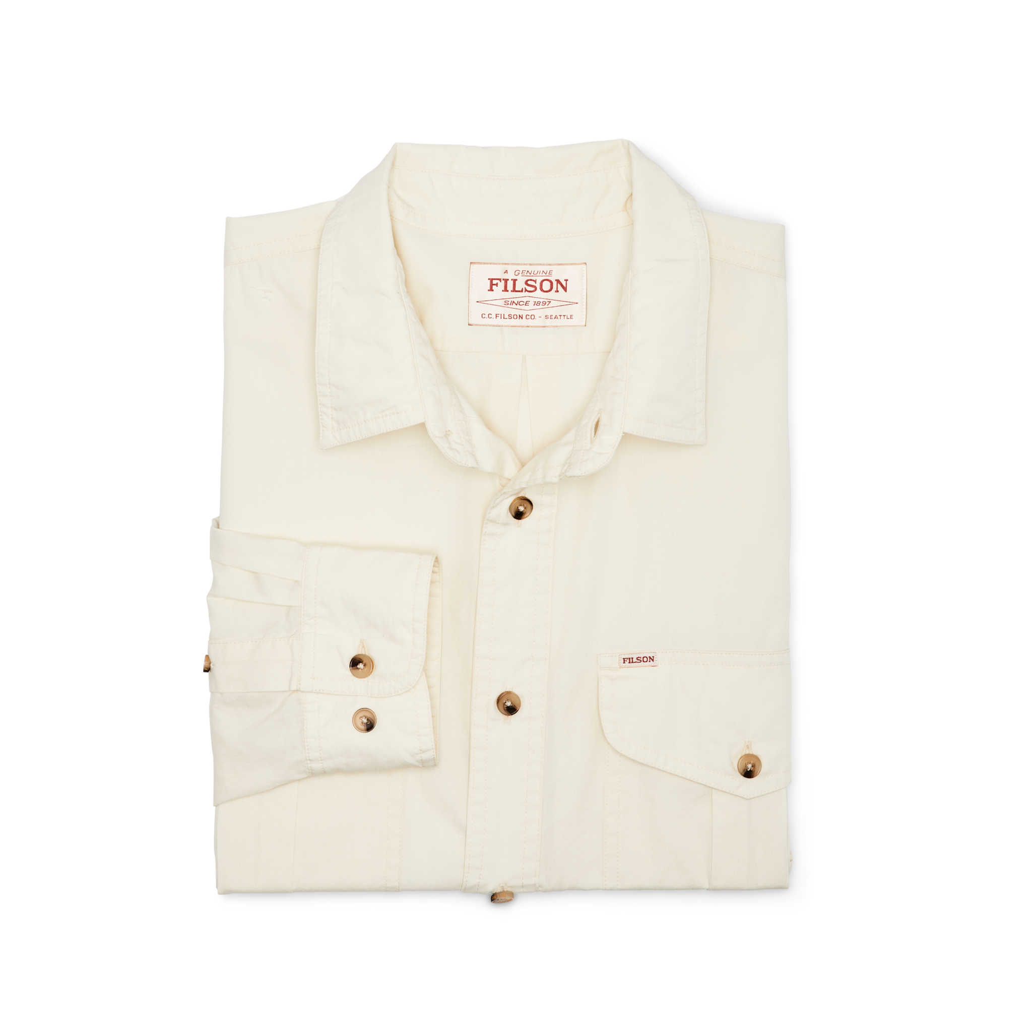 Filson's Washed Feather Cloth Shirt - Ivory - Image 3