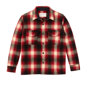 Mackinaw Wool Jac-shirt - Red / Black Ombre Plaid